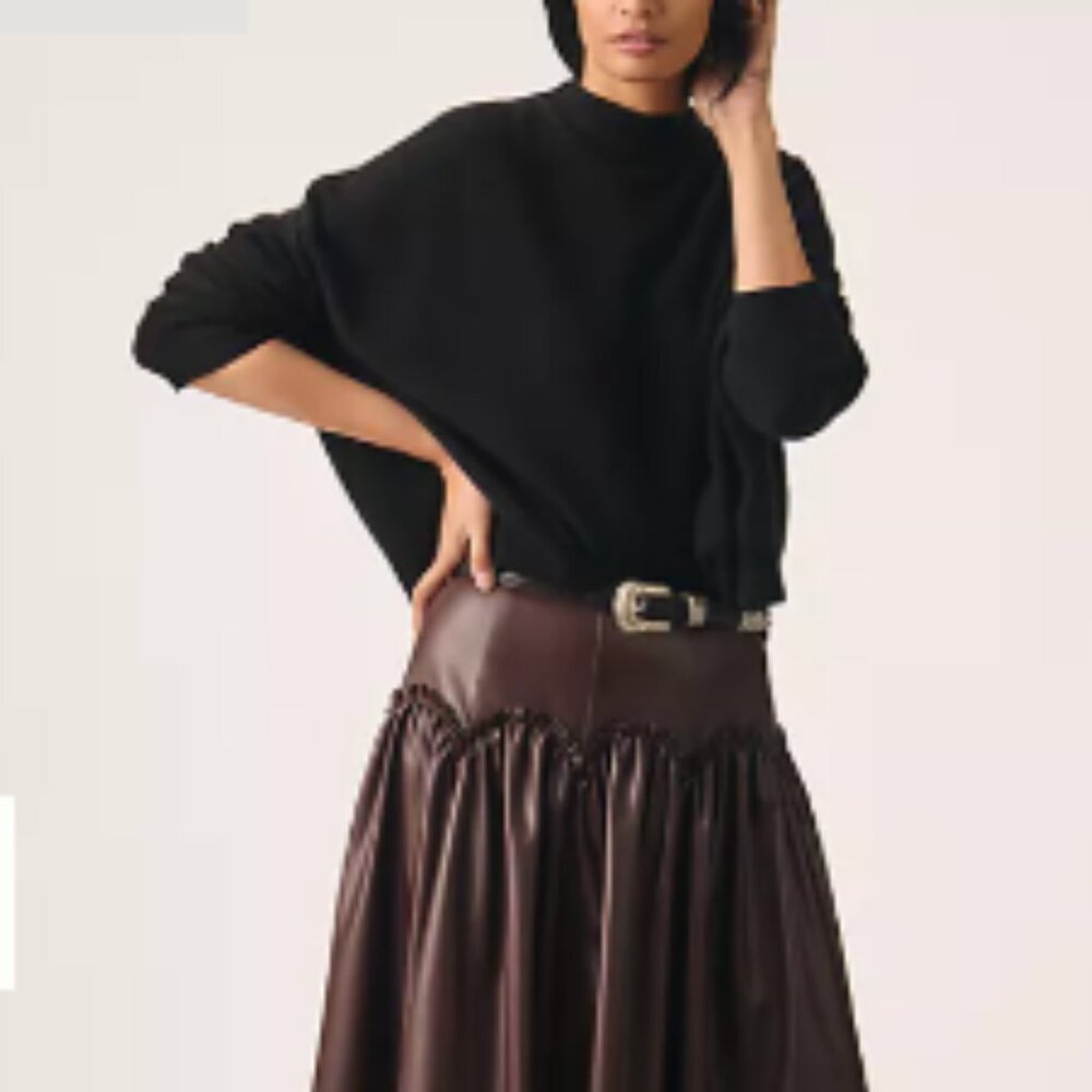 Pilcro Cashmere Black Turtleneck Sweater